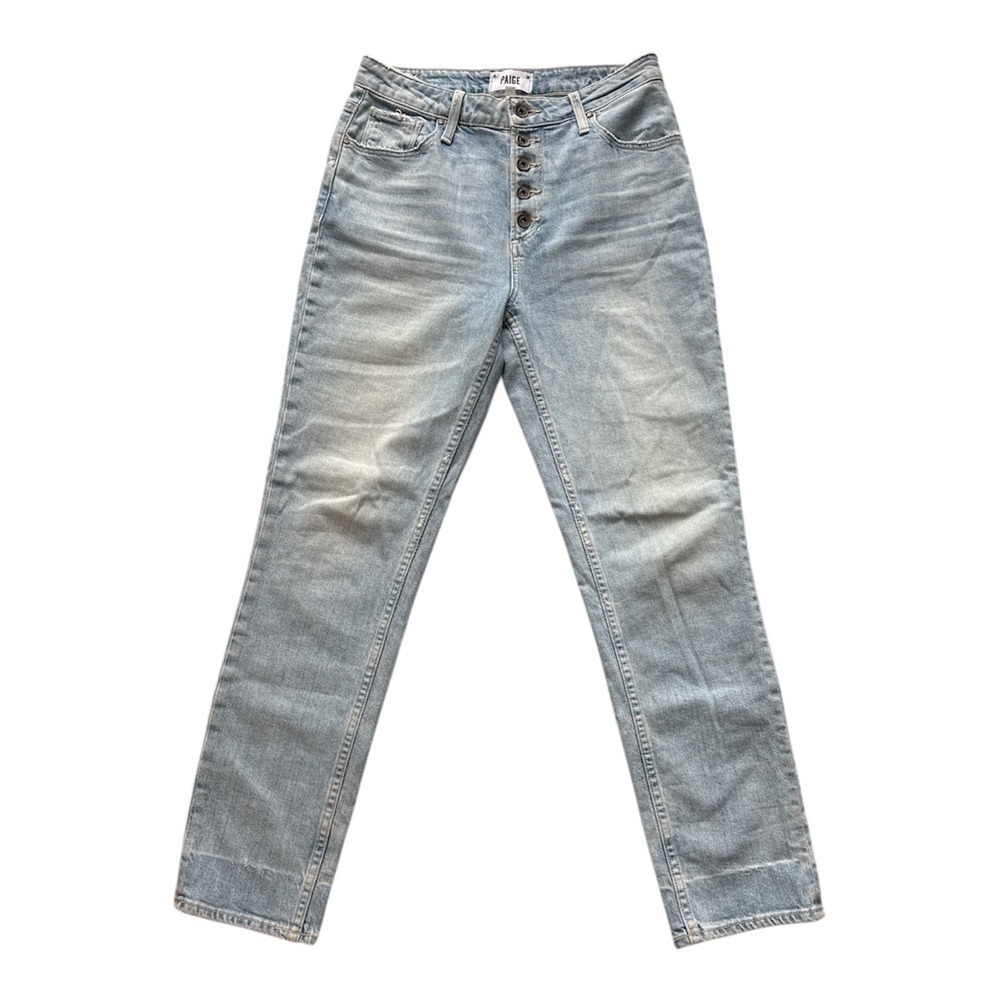 PAIGE Sarah Slim Jeans Womens Size 28 Light Wash Button Fly Cropped Leg